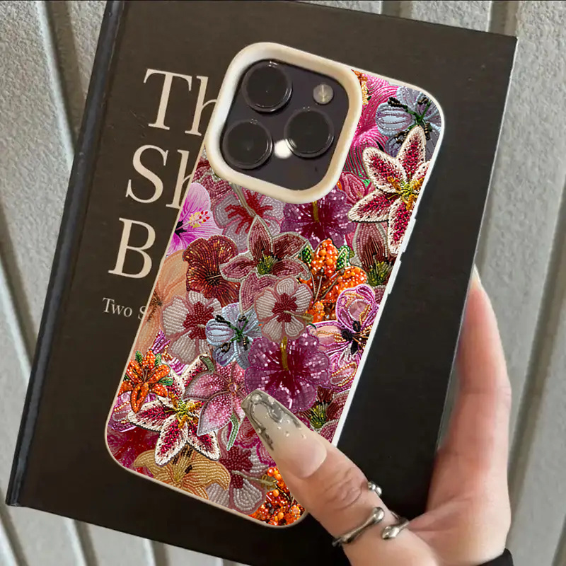 Phone Cases Luxury - Luxueuze telefoonhoes met kralen, bloemen en