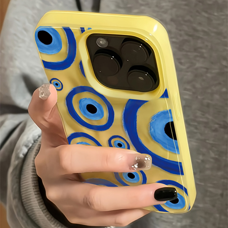 Phone Cases Yellow - Retro Blue Eye Ontwerp TPU Telefoonhoesje
