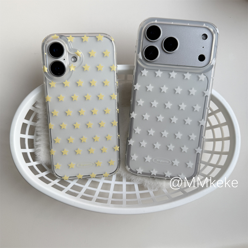 Phone Cases Yellow - Koreaanse Ins Gele & Witte Sterren