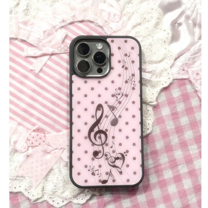 Phone Cases Brown - Koreaanse roze bruine polkadot meisjes hart