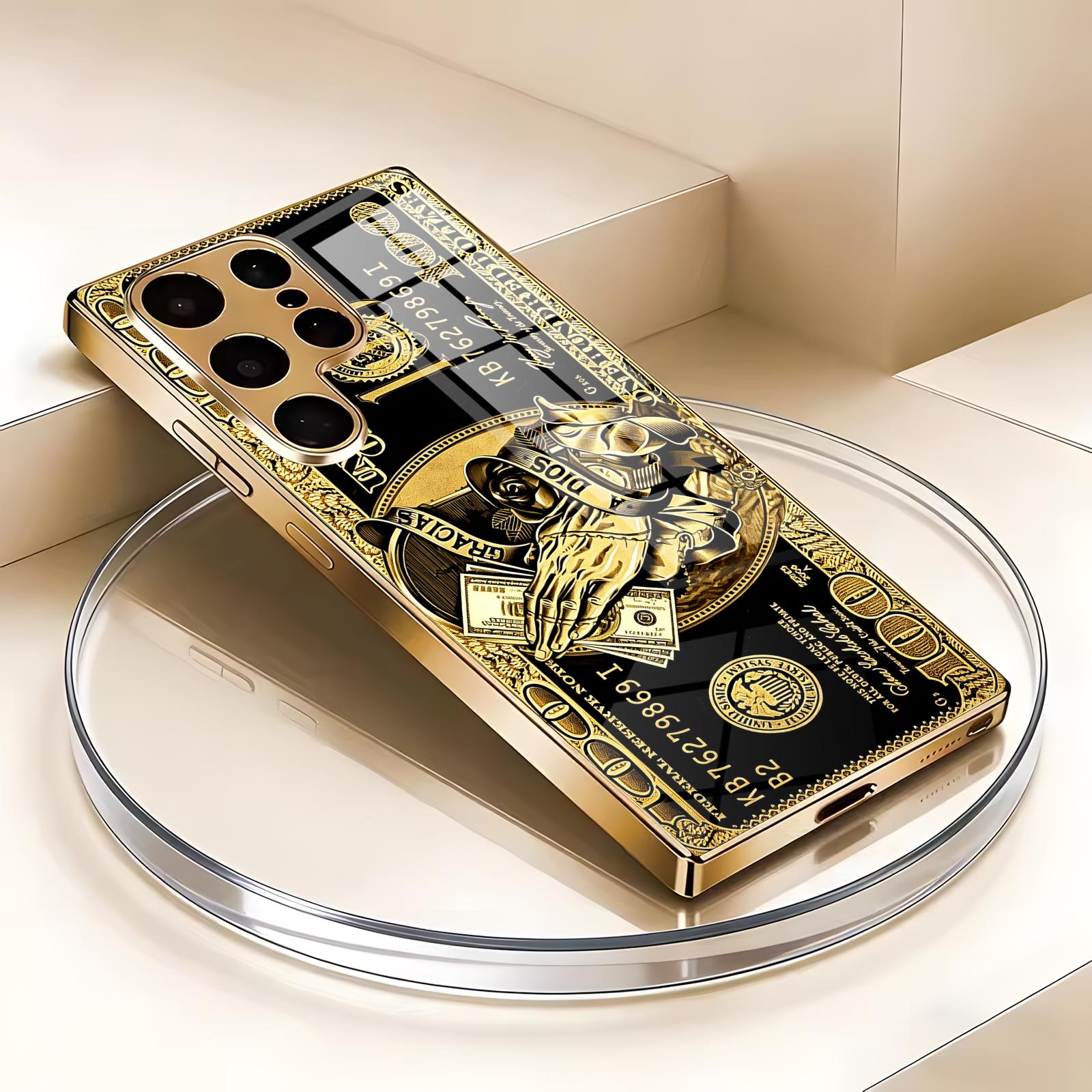 Phone Cases Luxury - Luxueuze metallic textuur dollar telefoonhoesje voor