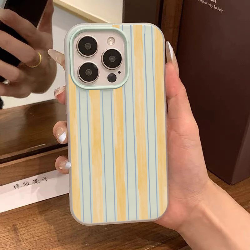 Phone Cases Yellow - Zachte beschermhoes, stijlvolle geel gestreepte telefoonhoes