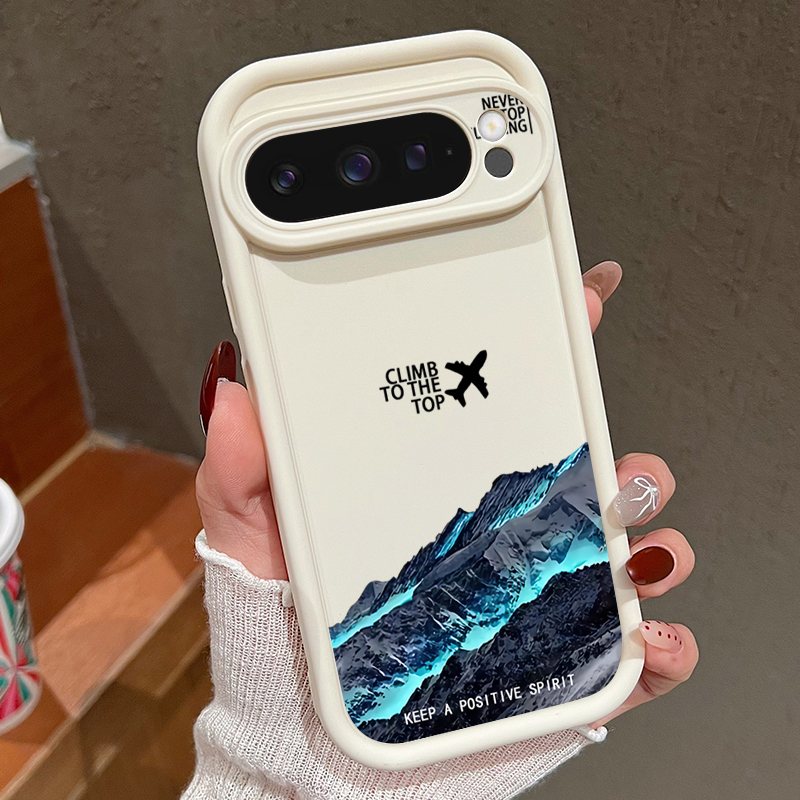 Phone Cases Google Pixel 9 - Vliegtuig Sneeuw Berg Patroon Telefoonhoesje Voor