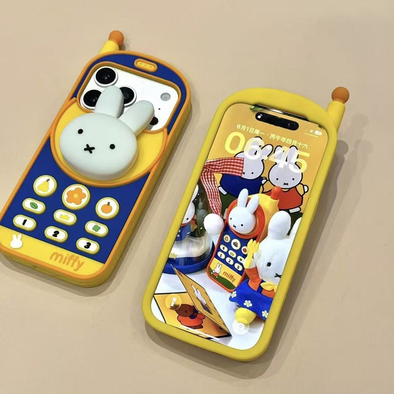 Phone Cases Rubber - Kawaii Miffy Retro Brick Telefoonhoesje voor