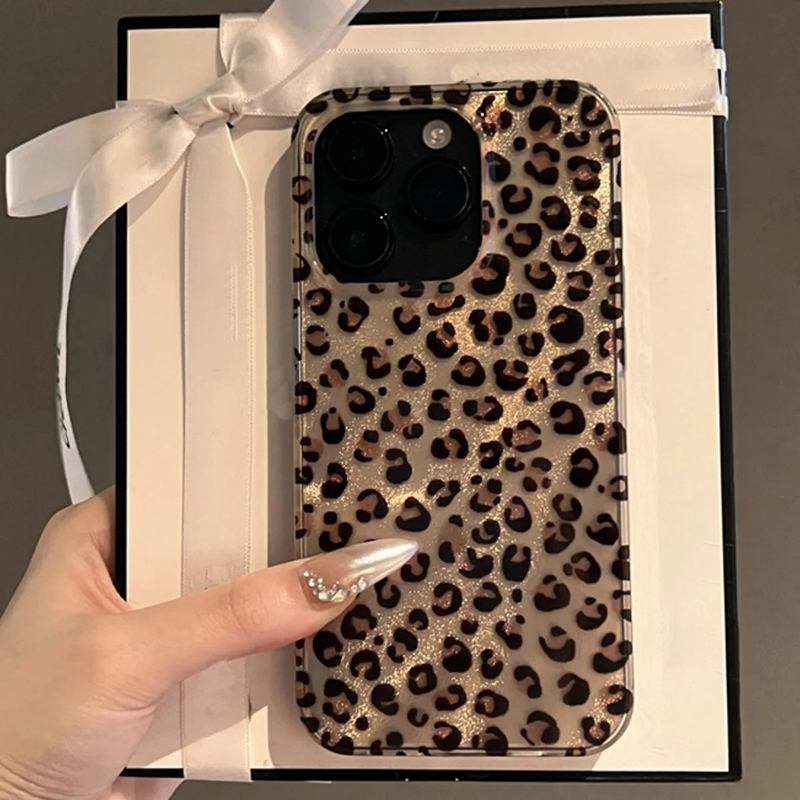 Phone Cases Dior - Leuke Luipaardprint Clear Telefoonhoesje Voor iPhone