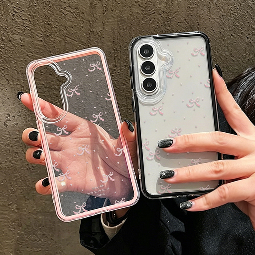 Phone Cases Quality - Schattig roze strik zachte telefoonhoesje voor