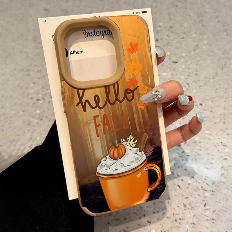 Phone Cases Xr Iphone - Retro Esdoornblad Herfst Koffie Telefoonhoesje Voor
