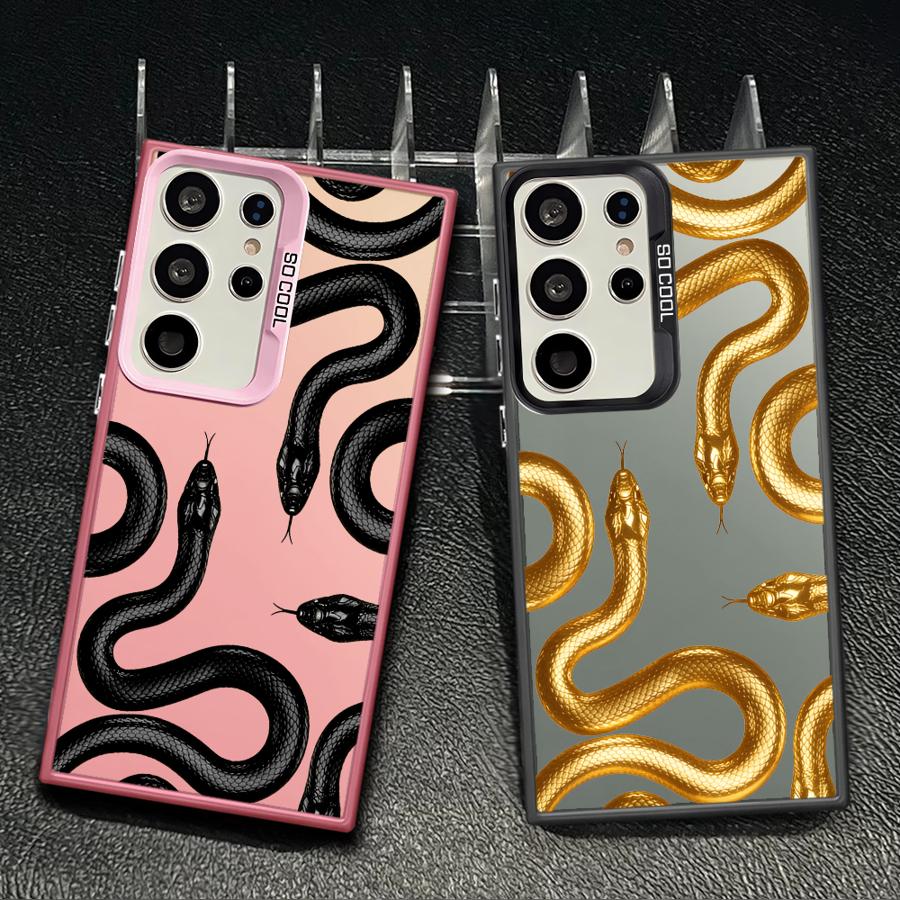 Phone Cases Metal - Telefoonhoesje van metaal met slangdesign voor