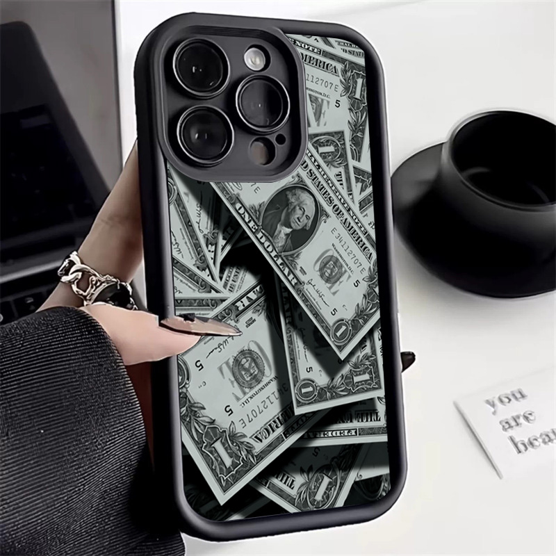Phone Cases Dior - Zwart Bamboe Volledige Dekking Bankbiljet Ontwerp