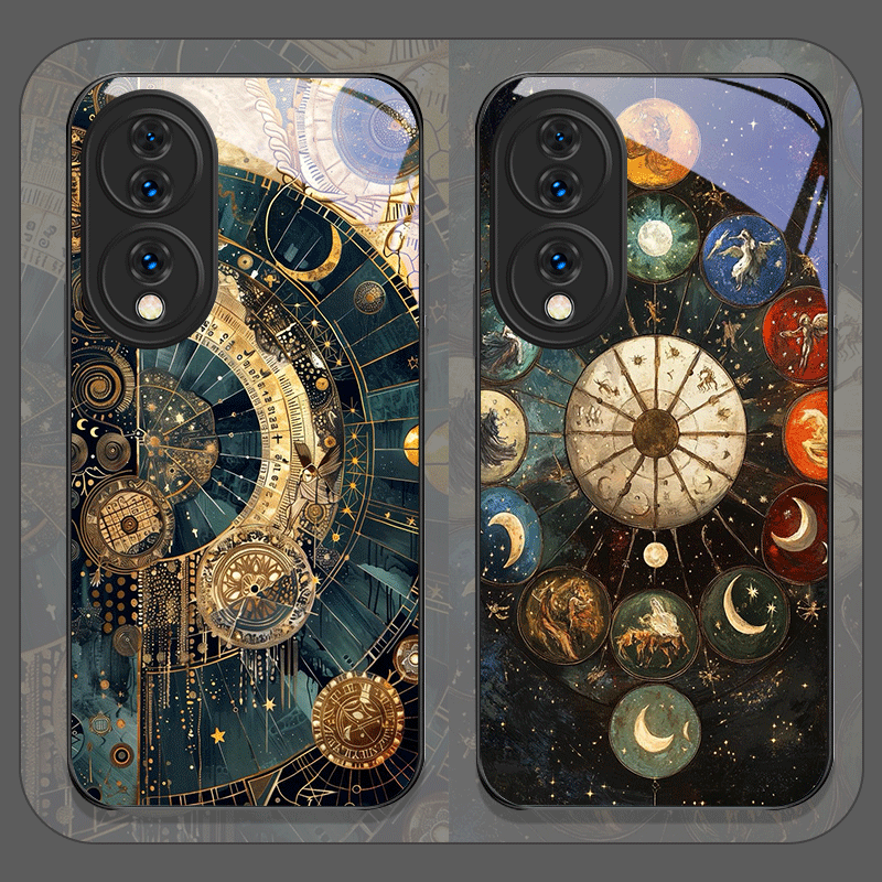 Phone Cases Honor - Stijlvolle Sterren Maan Sterrenbeelden Patroon Gehard