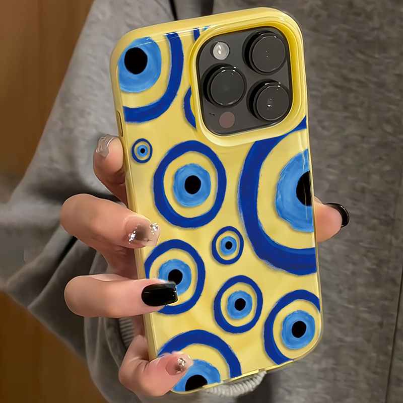 Retro Blue Eye Ontwerp TPU Tel - Phone Cases Yellow recensie en prijs