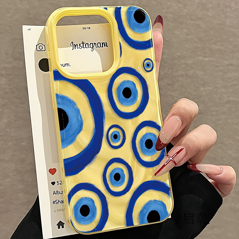 Retro Blue Eye Ontwerp TPU Tel - Phone Cases Yellow recensie en prijs