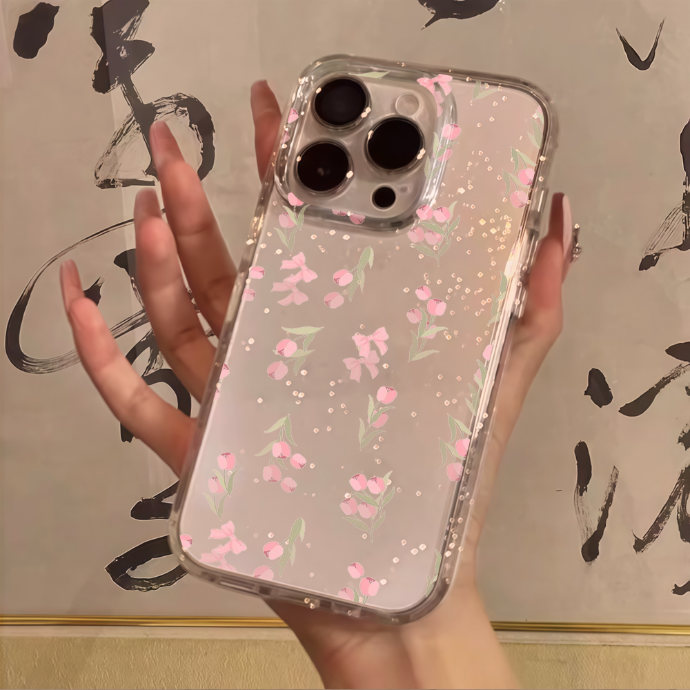 Luxe blauwe bloemen transparan - Phone Cases Luxury recensie en prijs
