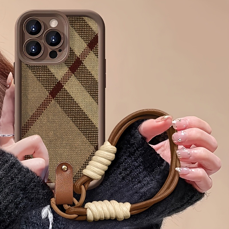 Bruine strepen lanyard bandje  - Phone Cases Brown recensie en prijs