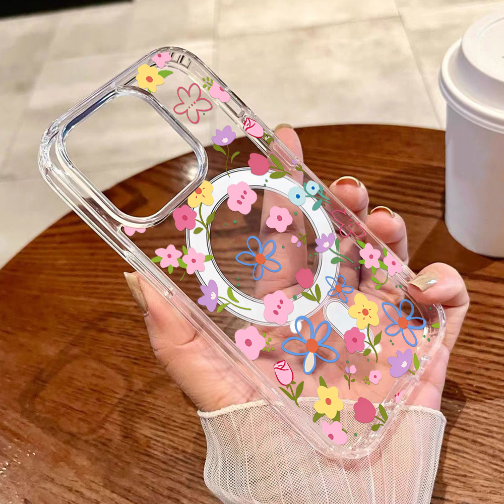 Luxe transparante bloemen tele - Phone Cases Quality recensie en prijs